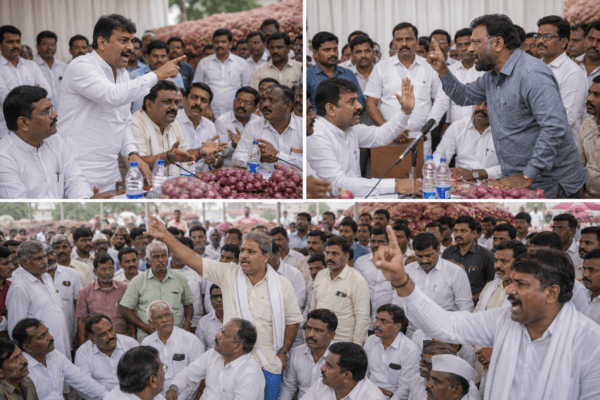 Political Clash in Chakan: Farmers' Meeting Over Onion Prices Turns into a Battleground!