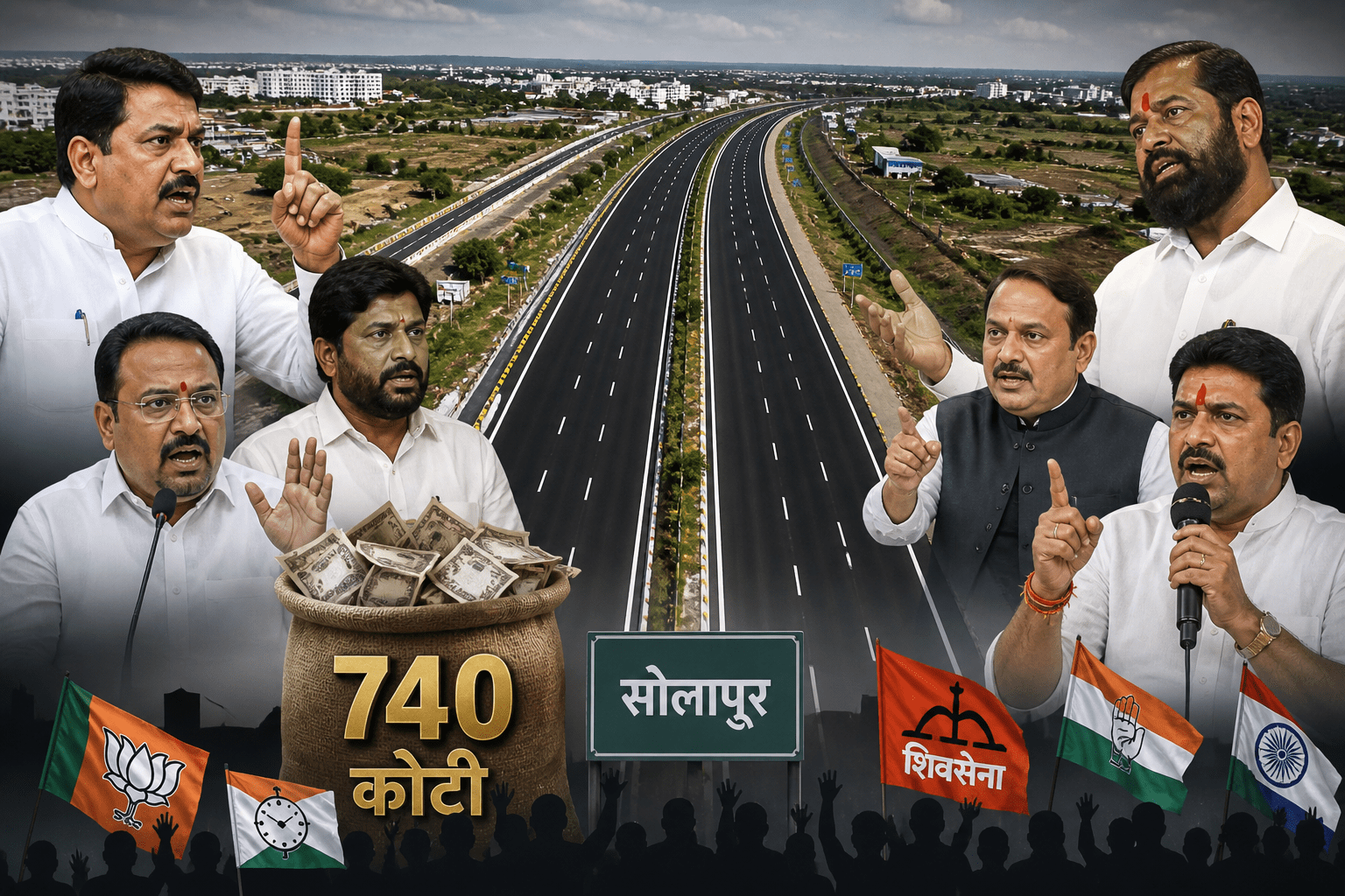 Political Credit War Ignites in Solapur Over Rs.740 Crore Highway Approval