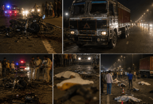 Horrific Accident in Bharatpur: Truck Crushes Three Friends Heading to a Wedding; Two Killed Instantly, Bodies Mangled on Highway