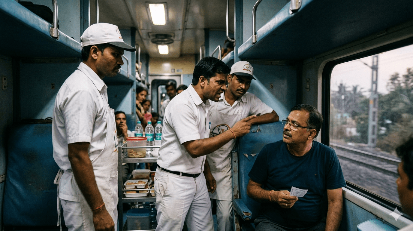 Pantry Staff Threaten Passenger for Asking Bill on Lichchvi Express; Viral Video Sparks Outrage!