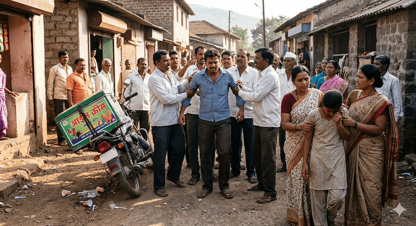 Ice Cream Vendor Arrested for Molesting Minor in Mulshi; Locals Nab Accused After Chase