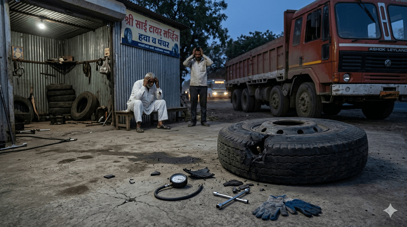 Truck Driver Killed Instantly After Tyre Explodes During Air Check in Nandurbar