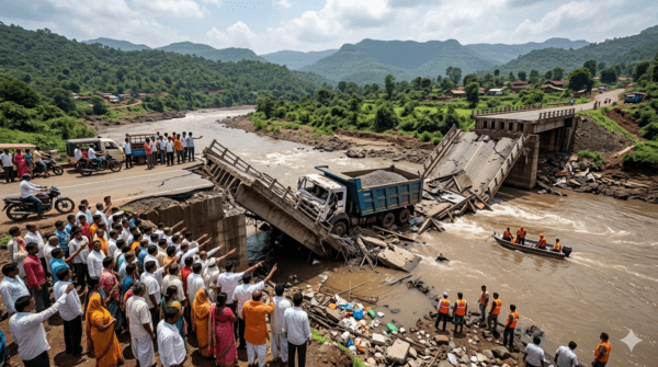 Raigad Bridge Disaster: Overloaded Hyva Truck Collapses Bridge, 5 Villages Cut Off
