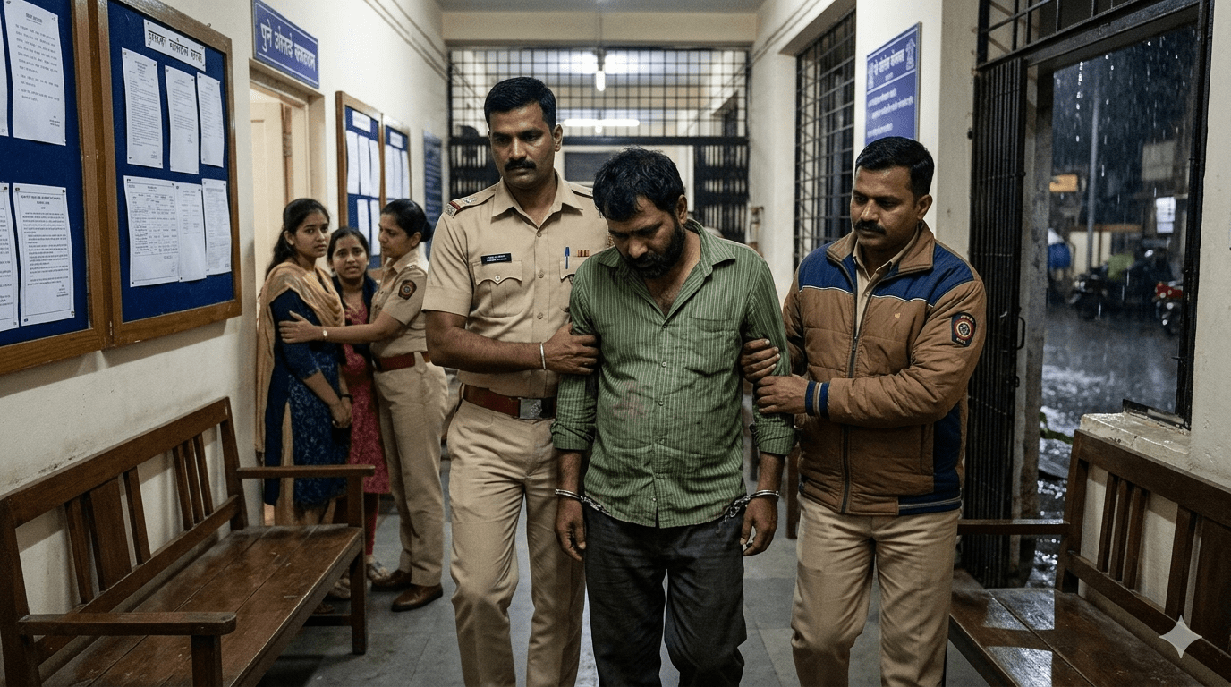 Heartless Father Arrested for Brutally Attacking His Own Children in Pune!