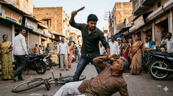 Revenge Attack in Jalna: Son Brutally Attacks Father’s Alleged Killer in Broad Daylight