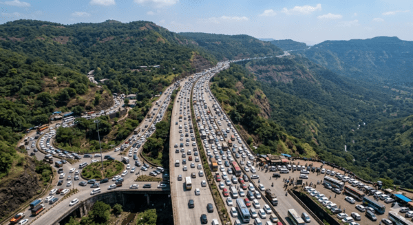 Mumbai-Pune Expressway Gridlock: Massive Traffic Jams as Weekend Travelers Swarm Lonavala