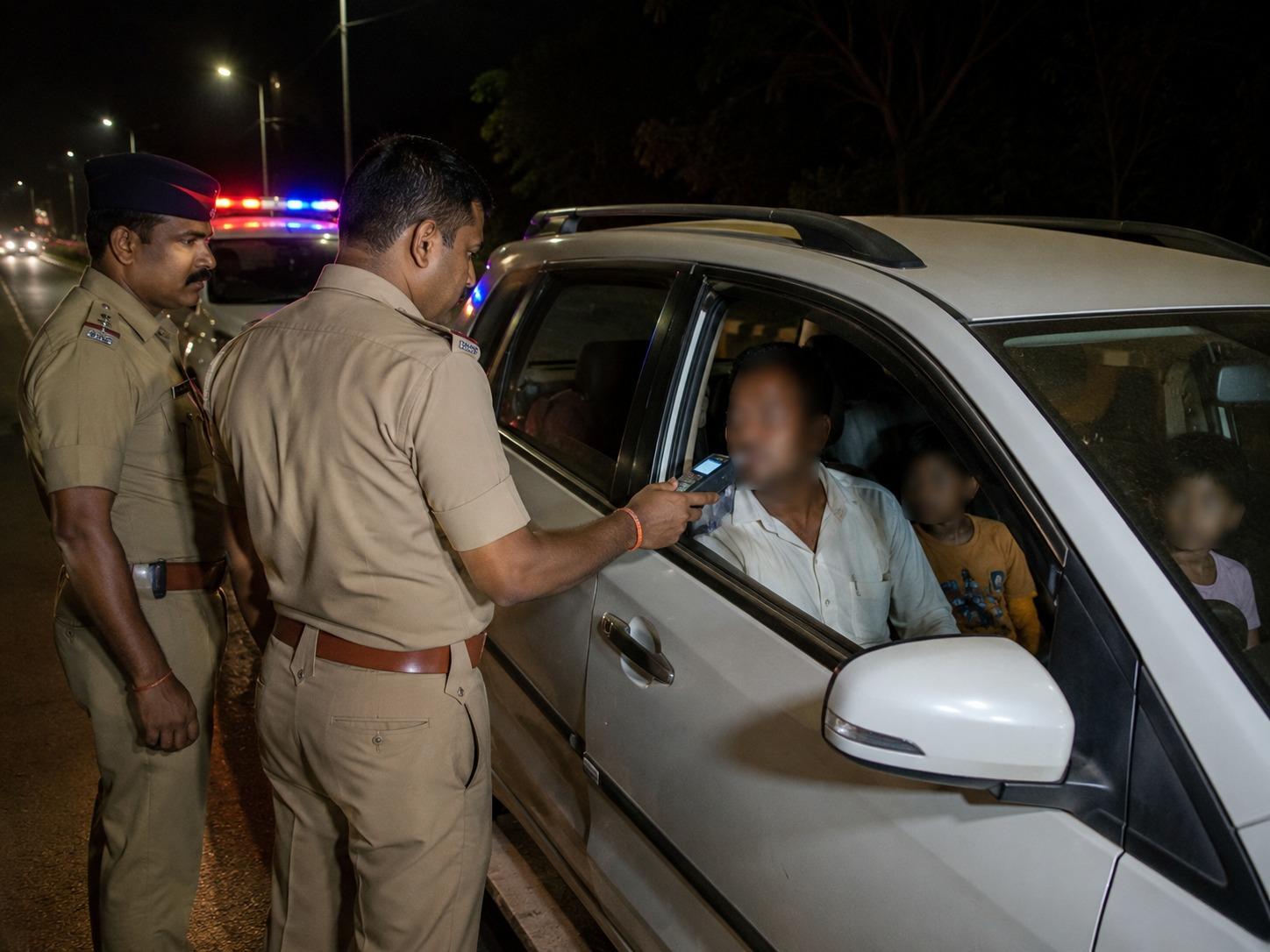 Drunk Bike Rider Stopped from Dangerous Night Journey with Little Children!