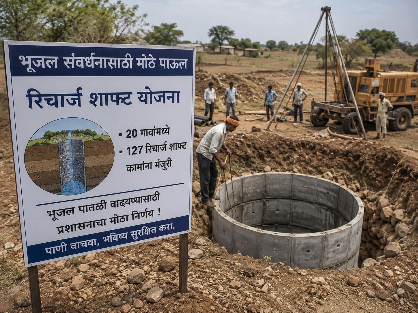 Administrative Approval Granted for 127 Recharge Shaft Works Across 20 Villages to Boost Groundwater!