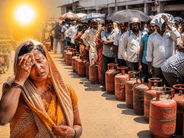 LPG Crisis in Sambhajinagar: Citizens Wait in 40°C Heat as Cylinder Shortage Intensifies