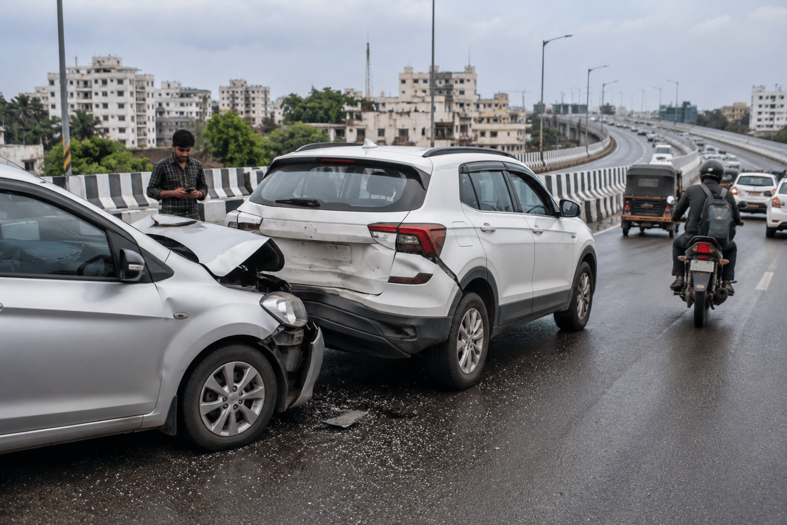 2 Accidents on Rakshak Chowk Flyover Within 24 Hours!