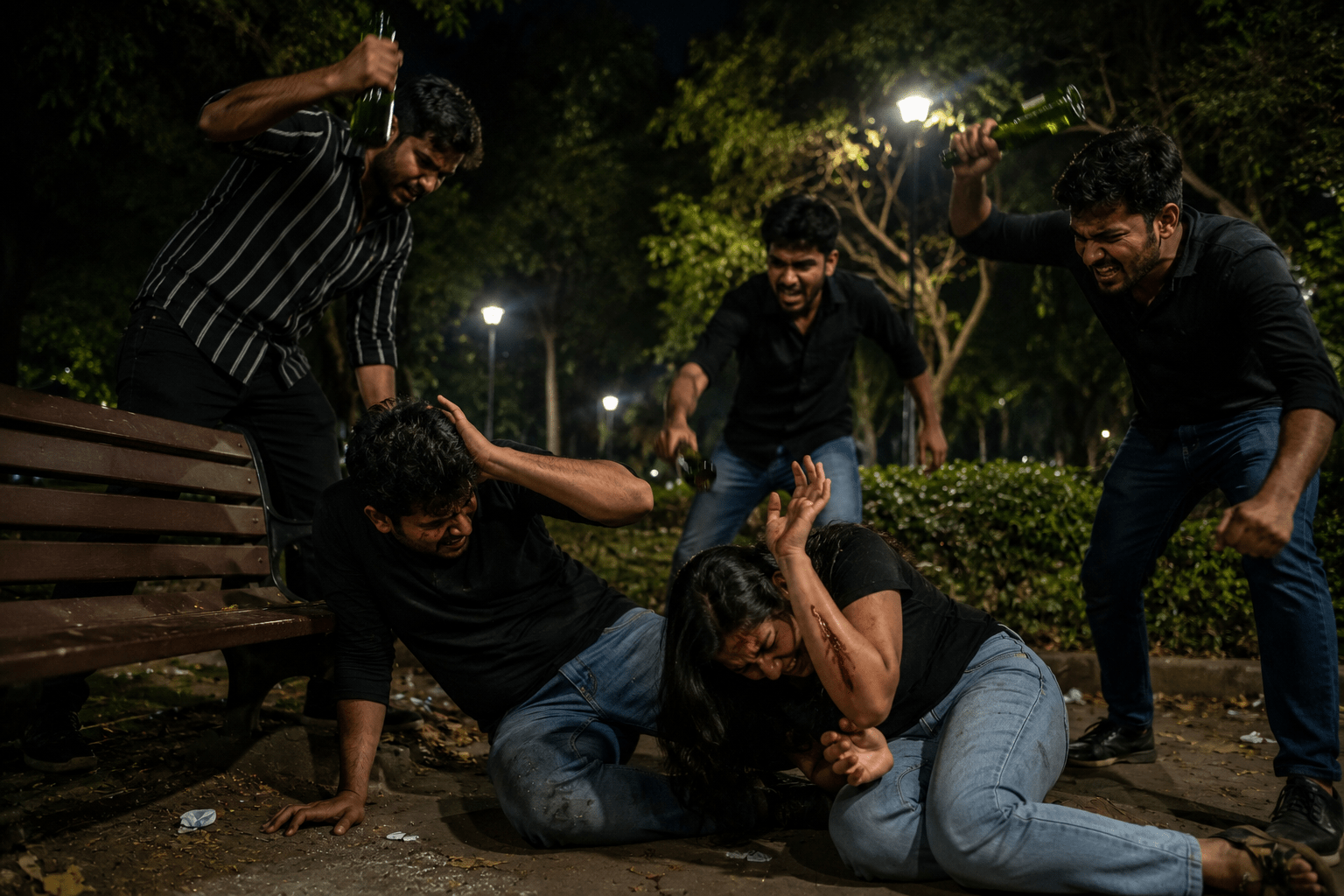 Young Man and Woman Brutally Assaulted with Beer Bottles by Goons