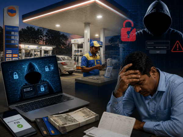 Cyber Fraud at Market Yard Petrol Pump: Manager Hands Over Bank Account Access for a Mere Rs.50 Commission
