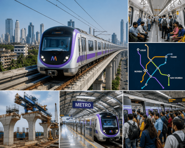 
Mumbai Metro Hits 100-KM Milestone! 16 New Lines Underway to Connect Thane, Navi Mumbai, and Virar