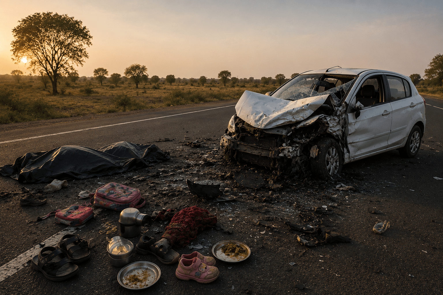 Father and Two Daughters Killed in Washim Road Crash!