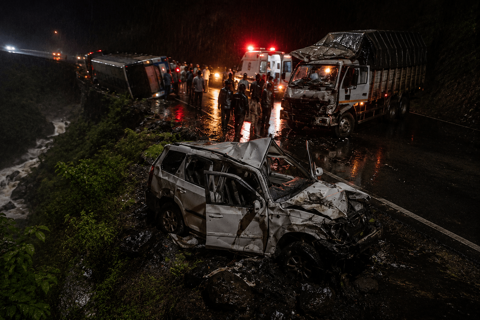 3 Tragic Road Accidents Kill 18; Multiple Fatalities in Ambenali and Laling Ghats!
