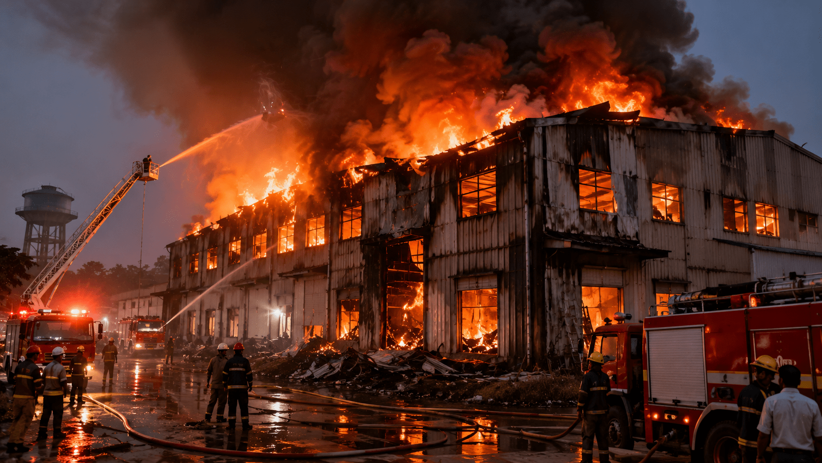 Massive Fire Breaks Out at Textile Company in Nandurbar’s Navapur MIDC