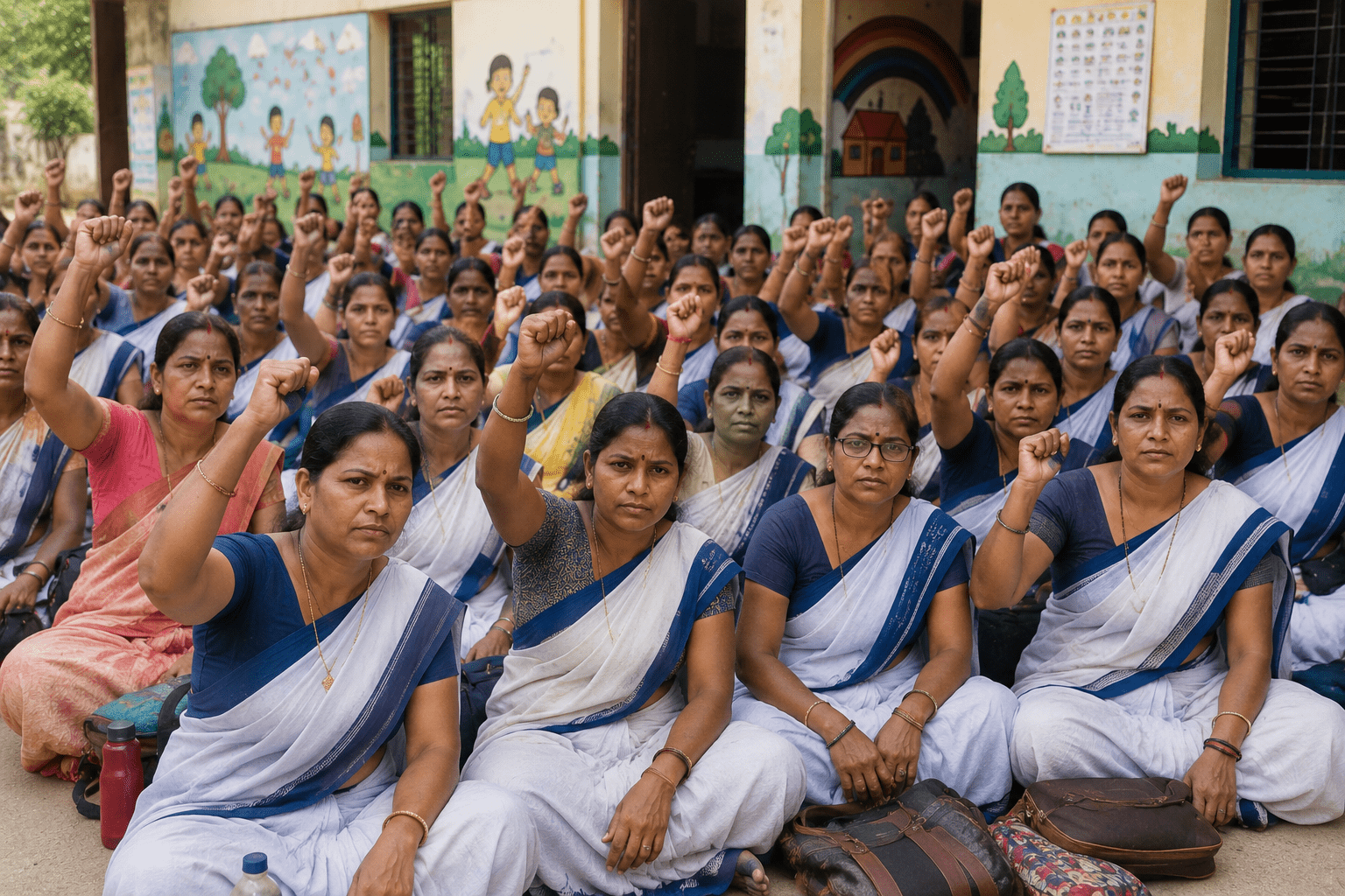 "No More Extra Burden!" 1.5 Lakh Anganwadi Workers in Maharashtra Refuse Census 2026-27 Duties!