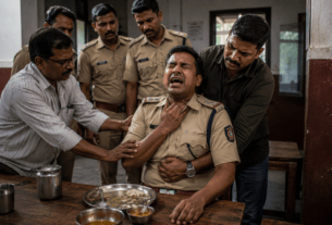 Tragic Incident in Beed: Wardha Policeman Devendra Gujar Chokes to Death After Food Gets Stuck in Throat.