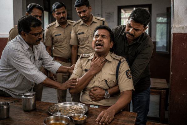 Tragic Incident in Beed: Wardha Policeman Devendra Gujar Chokes to Death After Food Gets Stuck in Throat.
