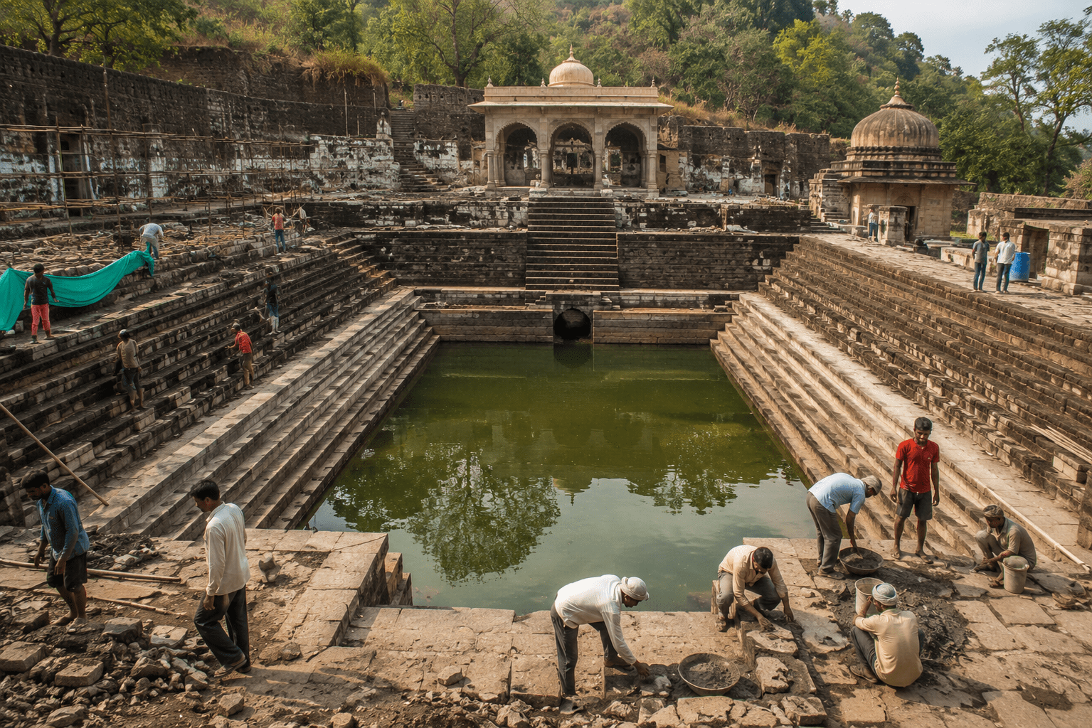 Raigad’s Historic Kushavart Lake Restoration Speeds Up