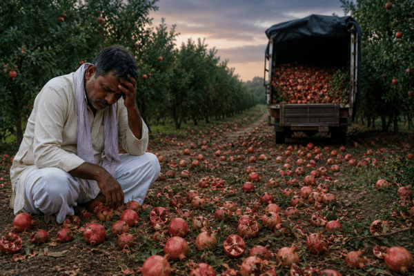 Farmer’s Nightmare: Pomegranates Worth Rs 20 Lakh Stolen Overnight in Solapur!

