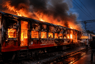 Burning Train Terror at Sasaram! Patna Passenger Train Catches Fire, Entire Bogie Burnt to Ashes!