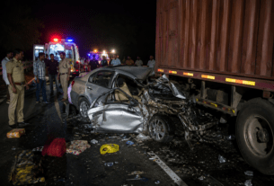 Tragedy Near Akola: Two Dead, Six Injured as Car Returning from Wedding Rams into Parked Container.