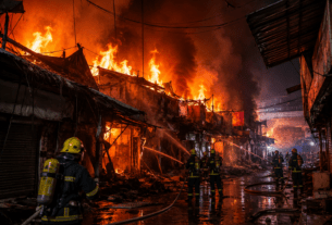 Fire Station Officer and Security Guard Lose Lives in Massive Gaondevi Market Fire!