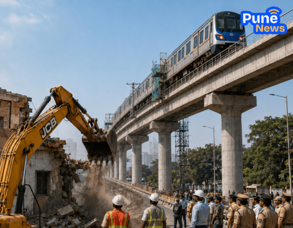  Kalwa-Airoli Elevated Rail Corridor Gains Momentum: Encroachment Removal Begins to Speed Up Project!