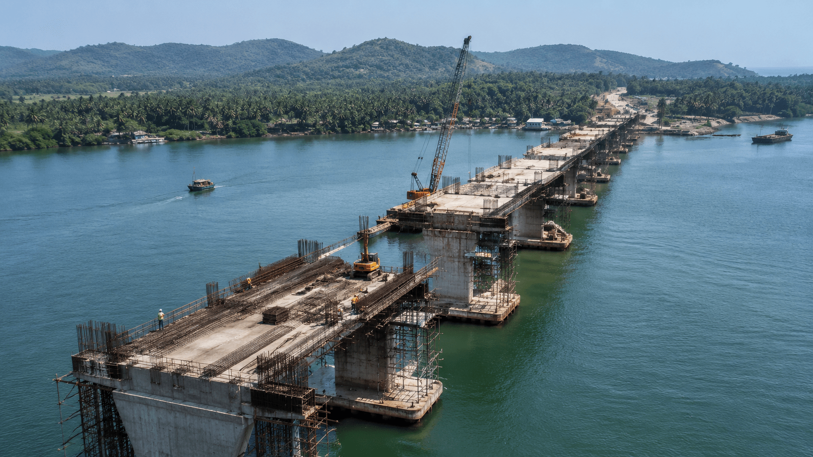Construction of 3.8 km Revdanda-Salav Bridge in Raigad Speeds Up!