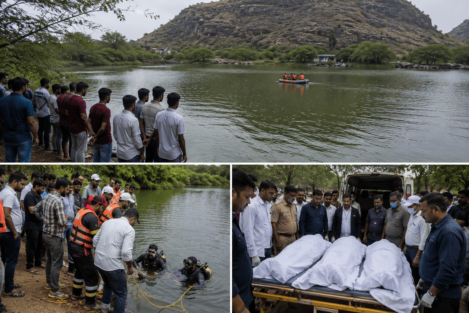 Three Teenagers Die While Swimming in Sai Tekdi Pond!  छत्रपती संभाजीनगर: पो