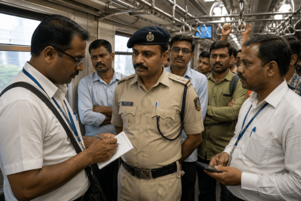 Fake RPF Personnel Caught Travelling Ticketless in Mumbai AC Local by Alert TCs!
