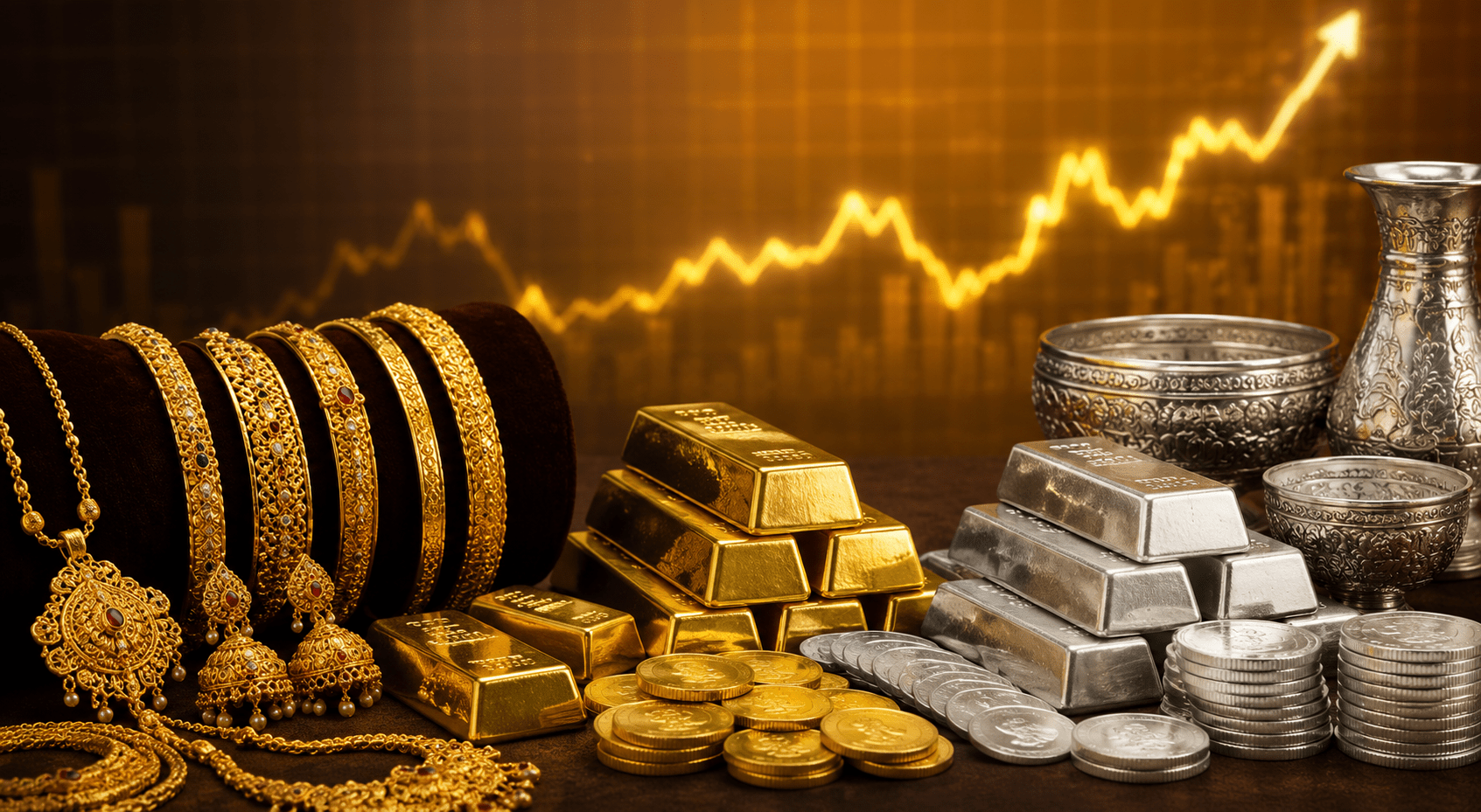 Gold Prices Rise While Silver Sees Volatility