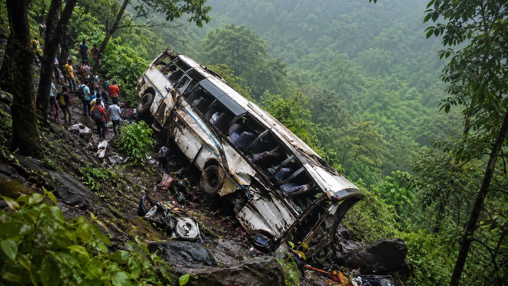 Bus Carrying SEEPZ Employees Plunges into Gorge, Two Dead