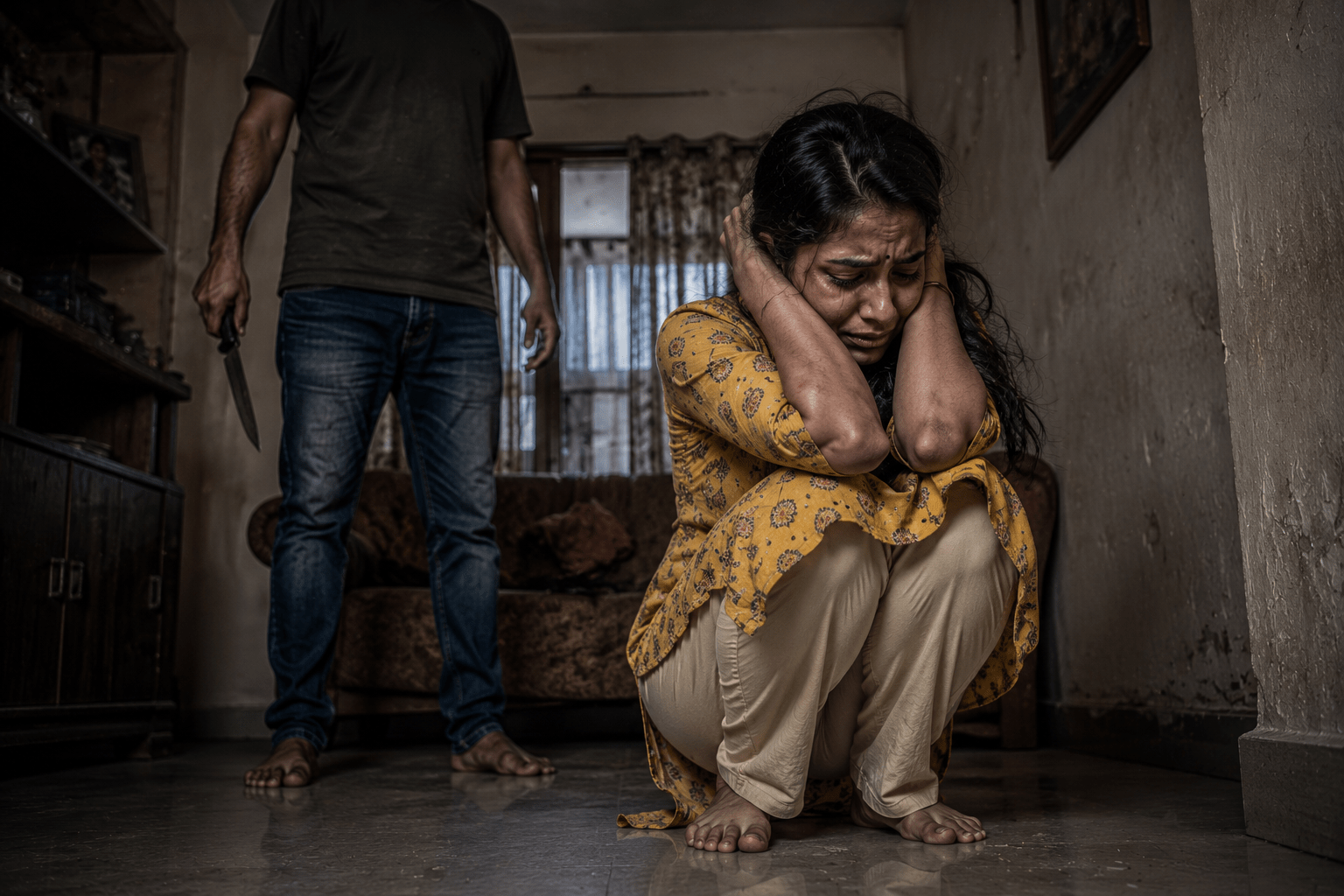 Husband Forces Wife into 'Rooster Position' for 4 Hours, Attacks with Knife After She Escapes!