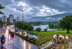 Heavy Rainfall Hits Pune and Satara, Brings Relief to Parched Fields!