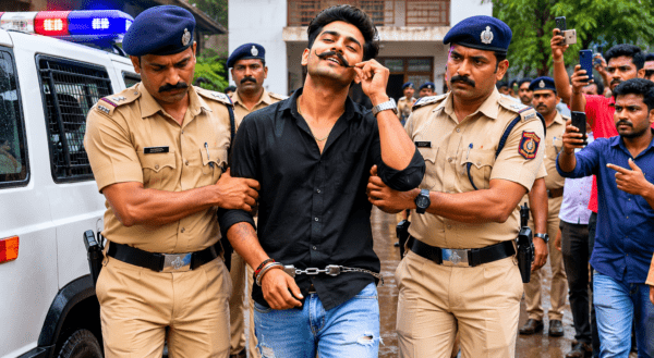 Chain Snatching Accused Twirl Mustaches and Smile Before Police
