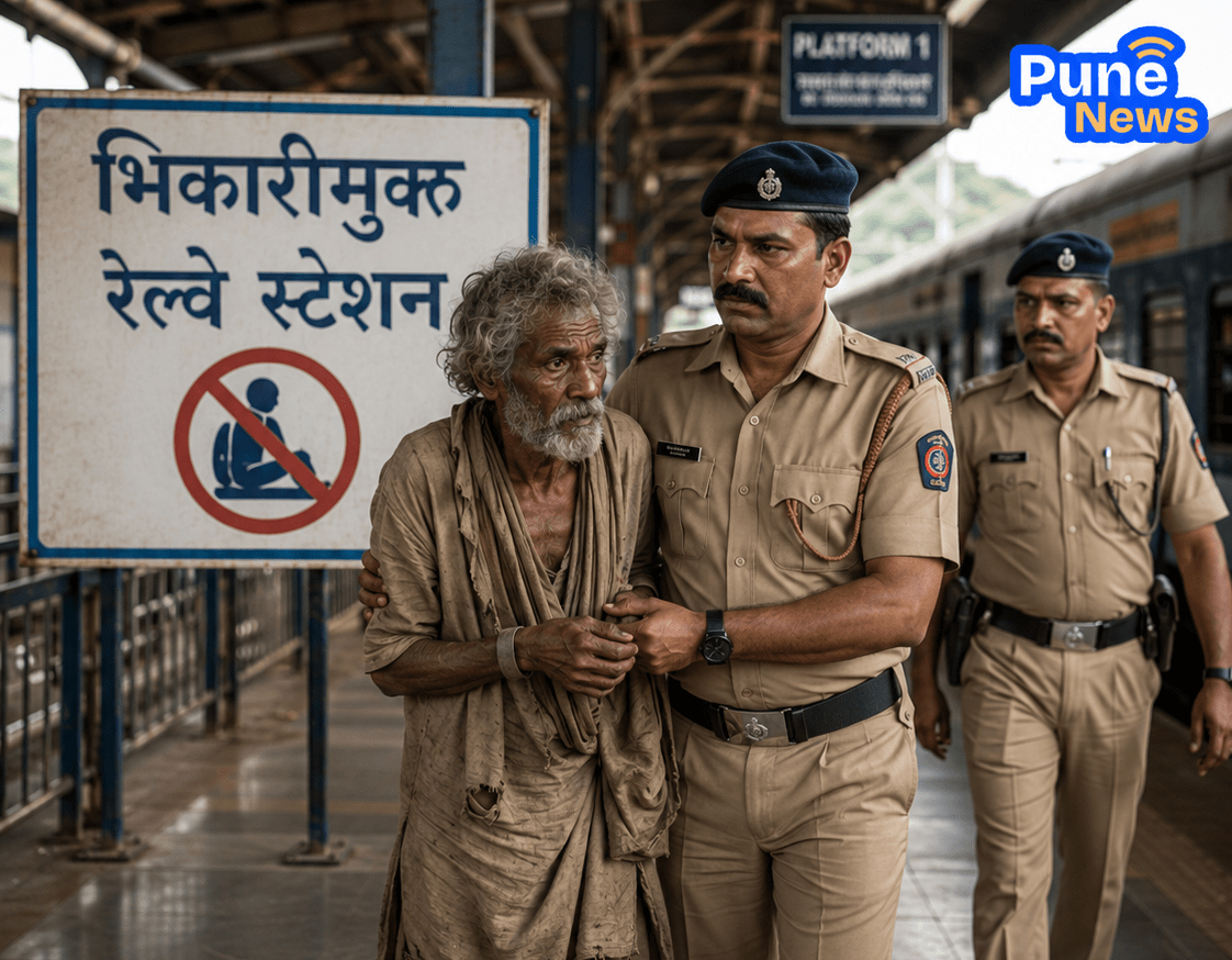 Pune Railway Station Special Drive: RPF and GRP Crack Down on Begging; 42 Detained and Sent to Yerwada Jail!
