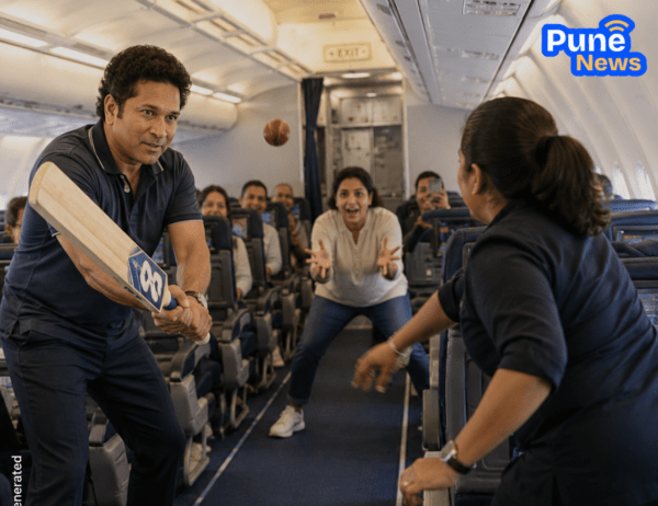 Cricket in the Clouds: Sachin Tendulkar Plays Fun Match on Flight; Sara Tendulkar Takes a Stunning Catch!