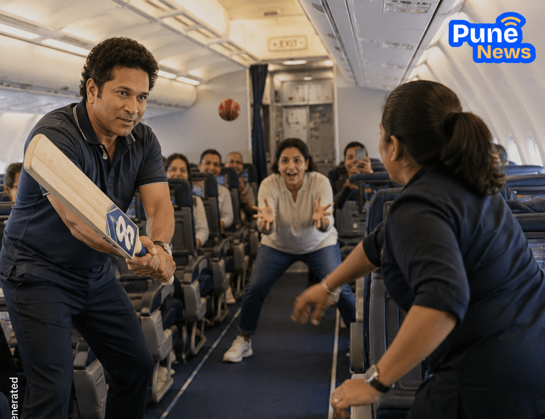 Cricket in the Clouds: Sachin Tendulkar Plays Fun Match on Flight; Sara Tendulkar Takes a Stunning Catch!