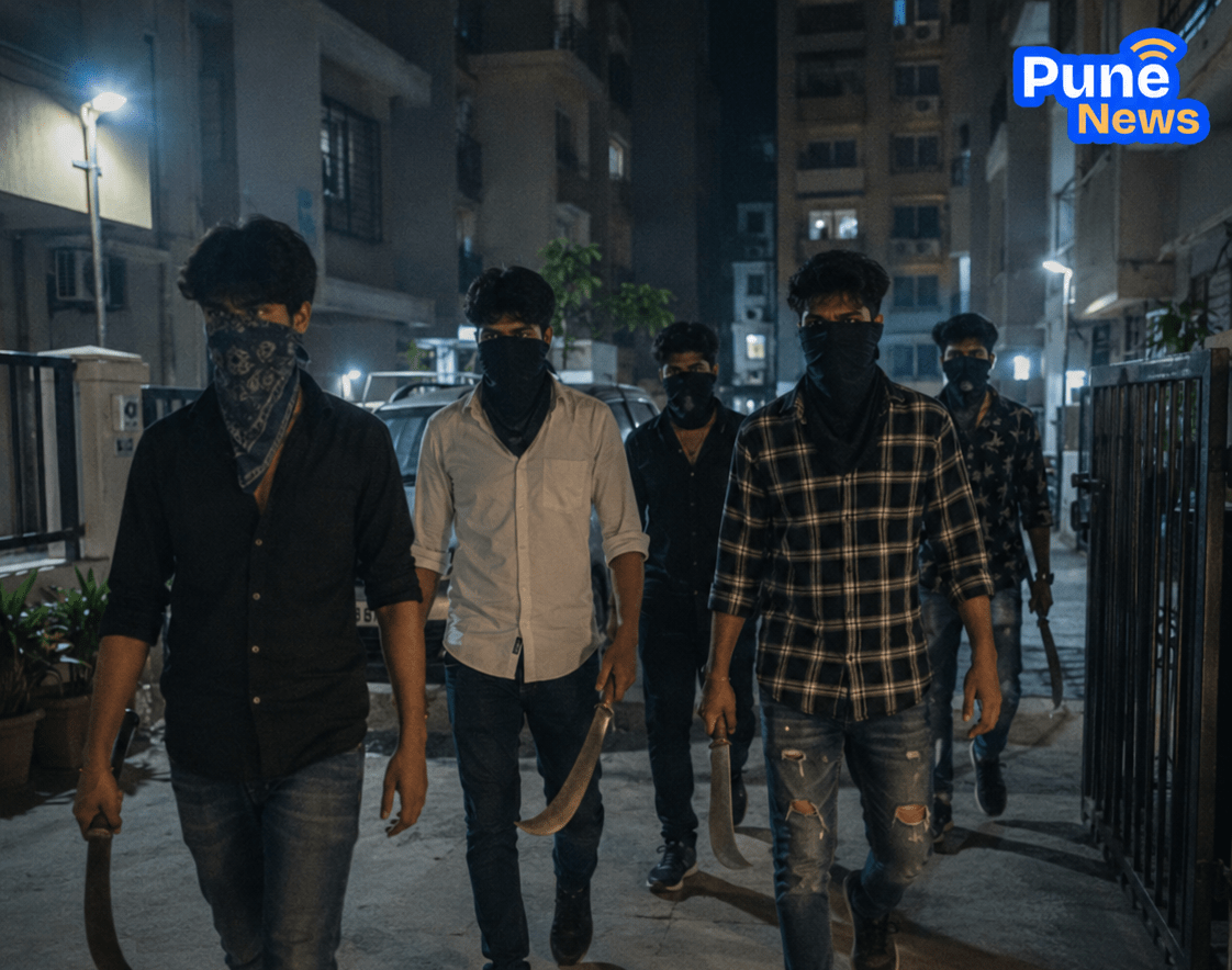 Terror in Badlapur: 'Koyta Gang' Strikes Again! Armed Youths Wielding Machetes Create Panic in Residential Society; CCTV Footage Goes Viral.
