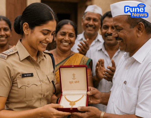 'Inspector Manju' Wins Hearts! Actress Sai Sutar Receives Gold Gift from an Elderly Villager, Viral Moment Touches Fans.