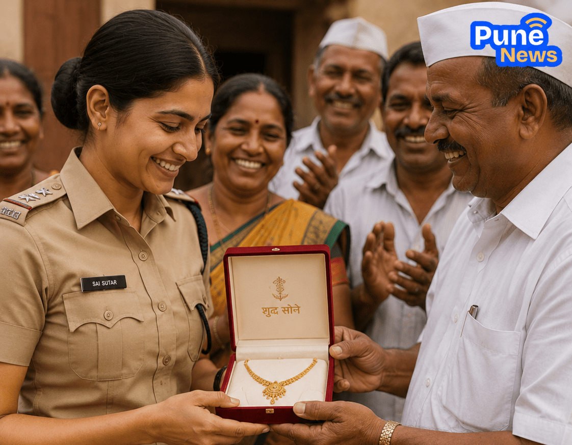 'Inspector Manju' Wins Hearts! Actress Sai Sutar Receives Gold Gift from an Elderly Villager, Viral Moment Touches Fans.