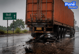 Tragedy on Shirdi Highway: Container Truck Collides with Scooter Near Babargaon Fata
