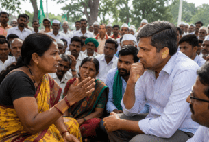 "Bring Your Government and Waive Off Farmers' Loans": An Ordinary Woman’s Bold Advice to MLA Rohit Pawar at Protest Site.