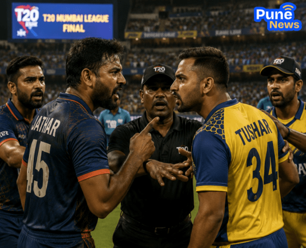  Chaos at Wankhede: Heated Confrontation Between Gaurav Jathar and Tushar Deshpande During T20 Mumbai League Final  
