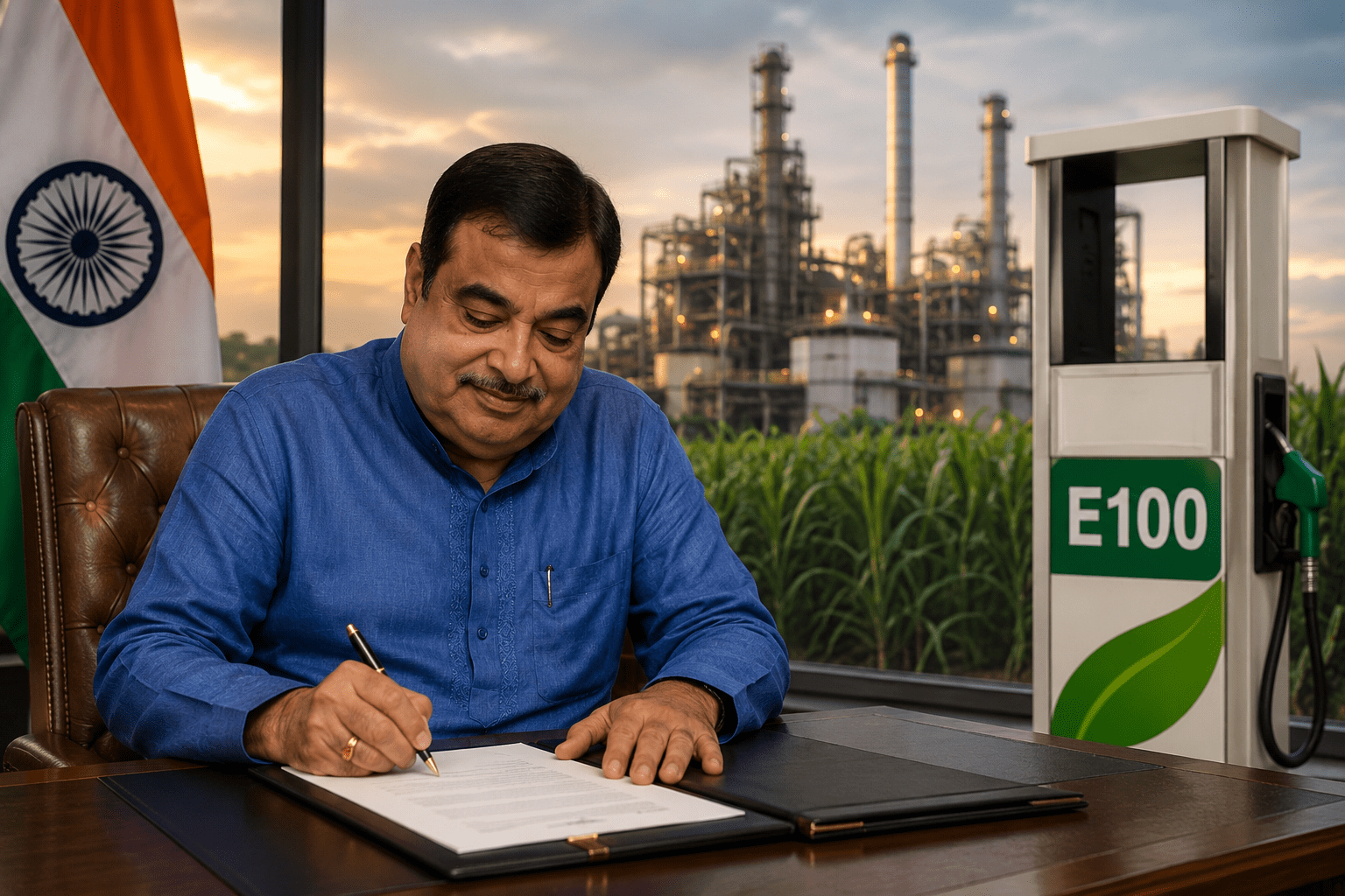 File Signed at 8 PM": Nitin Gadkari Approves 100% Ethanol Fuel (E100) Regulations.
