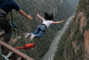 Bungee Jumping Tragedy: Influencer Falls to Death After Instructor Fails to Attach Safety Rope.