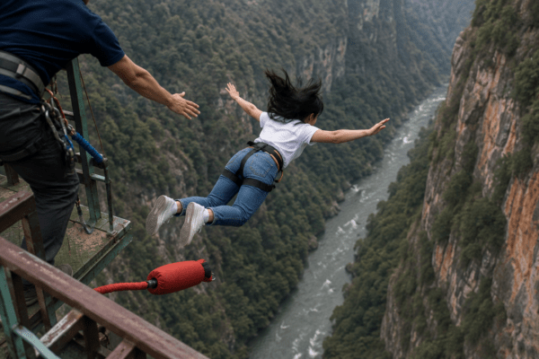 Bungee Jumping Tragedy: Influencer Falls to Death After Instructor Fails to Attach Safety Rope.