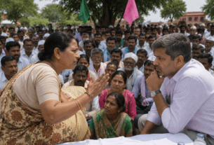Bring Your Government and Waive Off Farmers' Loans": An Ordinary Woman’s Bold Advice to MLA Rohit Pawar at Protest Site.